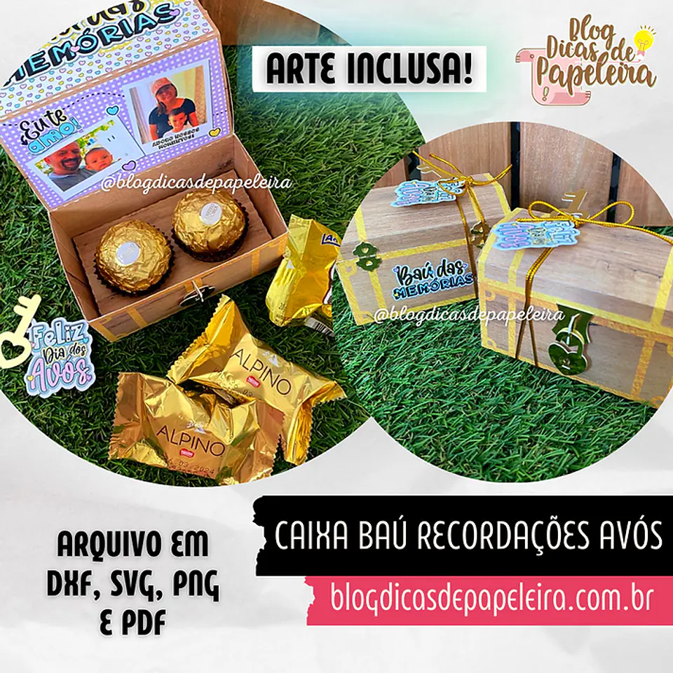 Arquivo de Corte Caixa Baú de Recordações Avós - Blogdicasdepapeleira 1