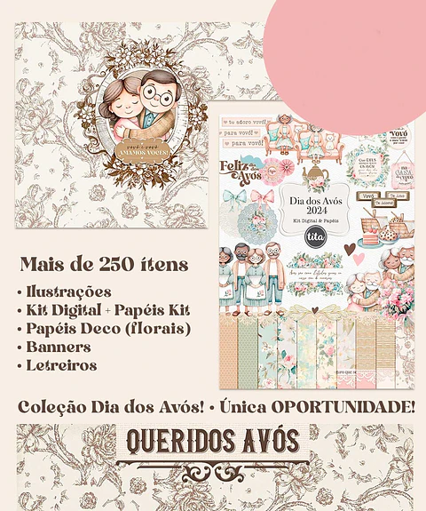Kit Digital Dia dos Avós Queridos Avós 2024