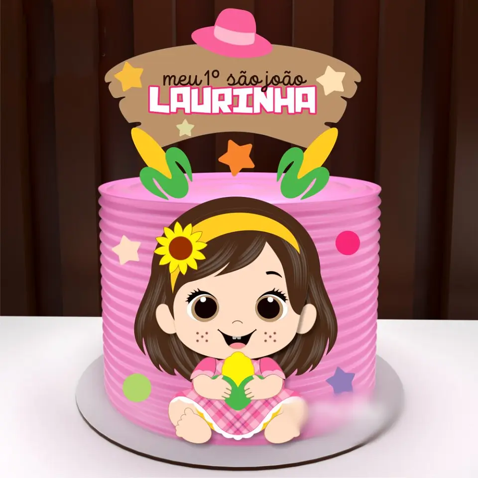 Arquivo Topo de Bolo Festa Junina Menina - Laurinha 1