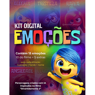 Kit Digital Emoções Divertidamente