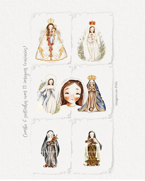 Arquivo COMBO Digital Ilustrações Santinhas versão adulta