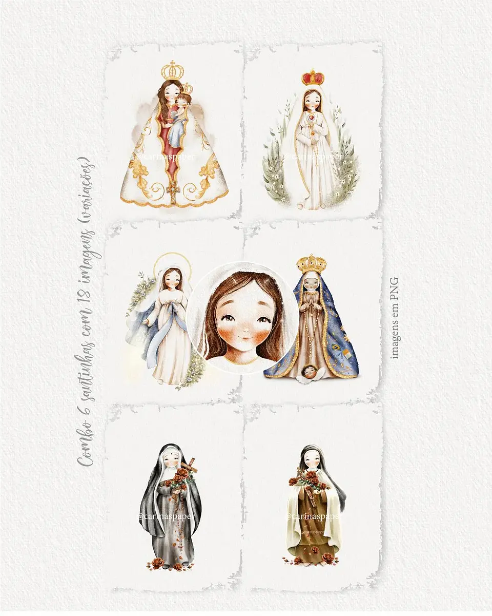 Arquivo COMBO Digital Ilustrações Santinhas versão adulta 1