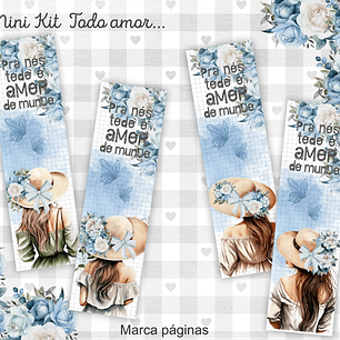 Arquivo Cadernos de Anotações A5 e Marca Páginas Menina Floral - Coleção Todo Amor do Mundo