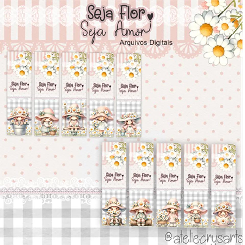 Arquivo Cadernos de Anotações A5, Bloquinhos, Marca Páginas e Brindes  Menina Floral - Coleção Seja Flor Seja Amor 3