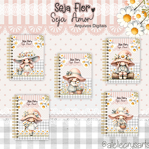 Arquivo Cadernos de Anotações A5, Bloquinhos, Marca Páginas e Brindes  Menina Floral - Coleção Seja Flor Seja Amor