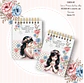 Arquivo Cadernos de Anotações A5, Bloquinhos, Marca Páginas e Brindes  Menina Floral - Coleção Meninas dos Olhos - Thumbnail 4