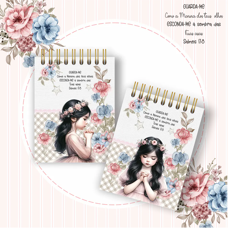 Arquivo Cadernos de Anotações A5, Bloquinhos, Marca Páginas e Brindes  Menina Floral - Coleção Meninas dos Olhos 4