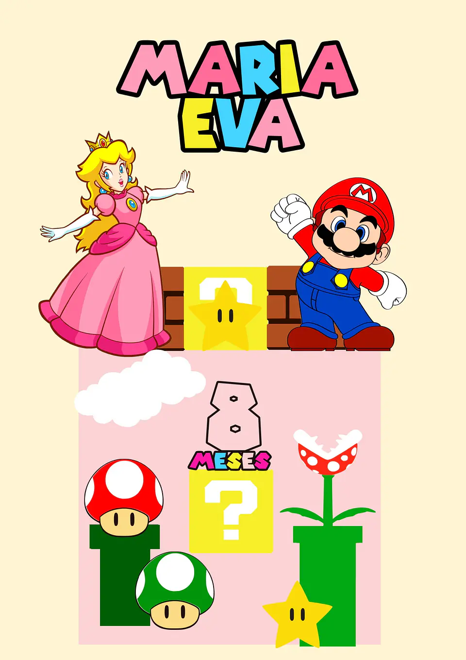 Arquivo Topo de Bolo Super Mário Menina 1