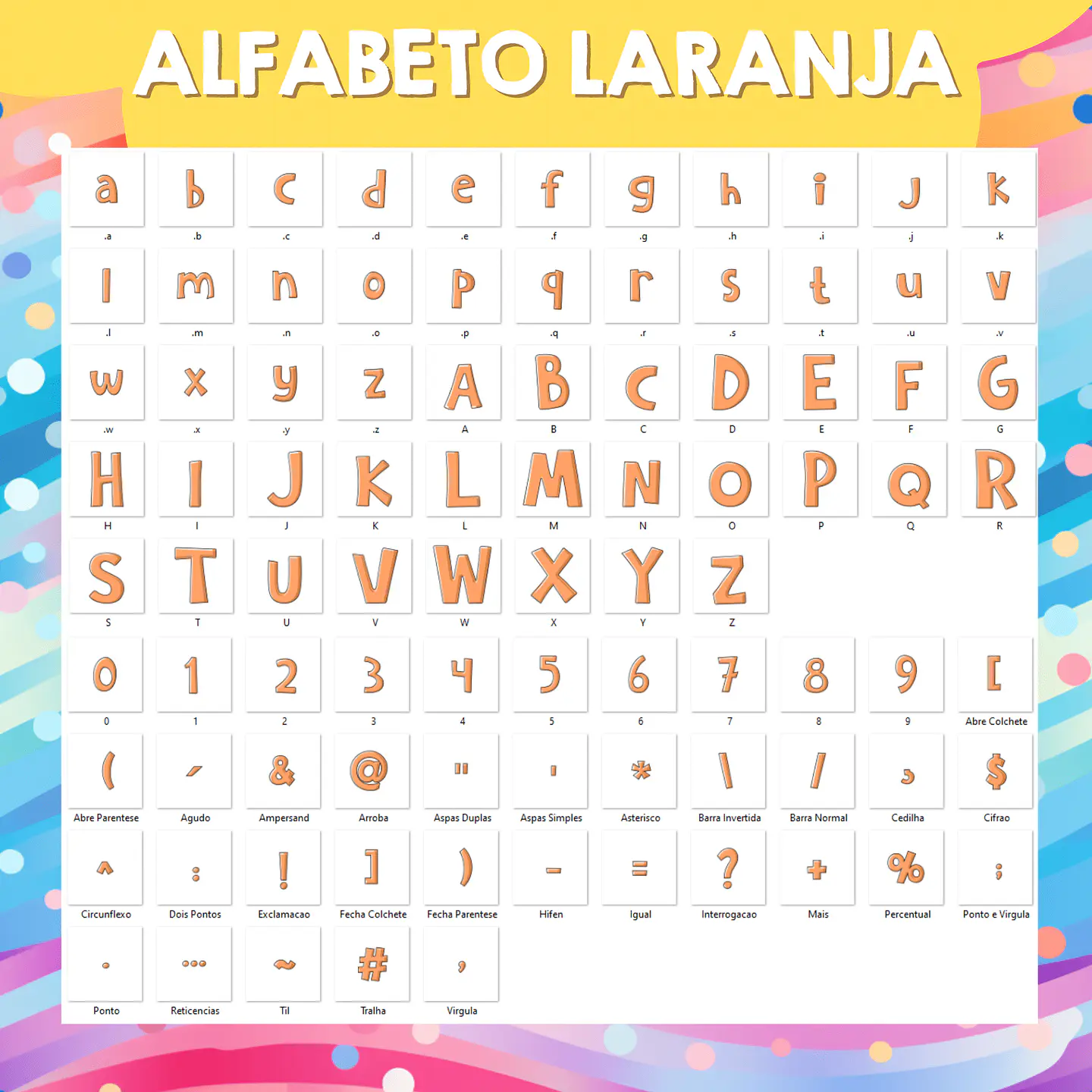 Kit Digital Alfabeto Colorido Candy - 8 CORES 9