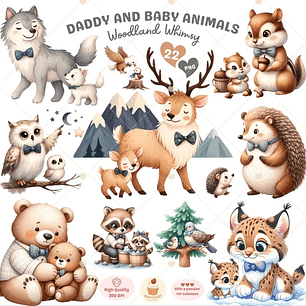 Kit Digital Bosque Papai e Filhotes