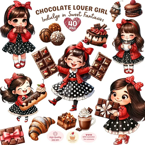 Kit Digital Menina Chocolate
