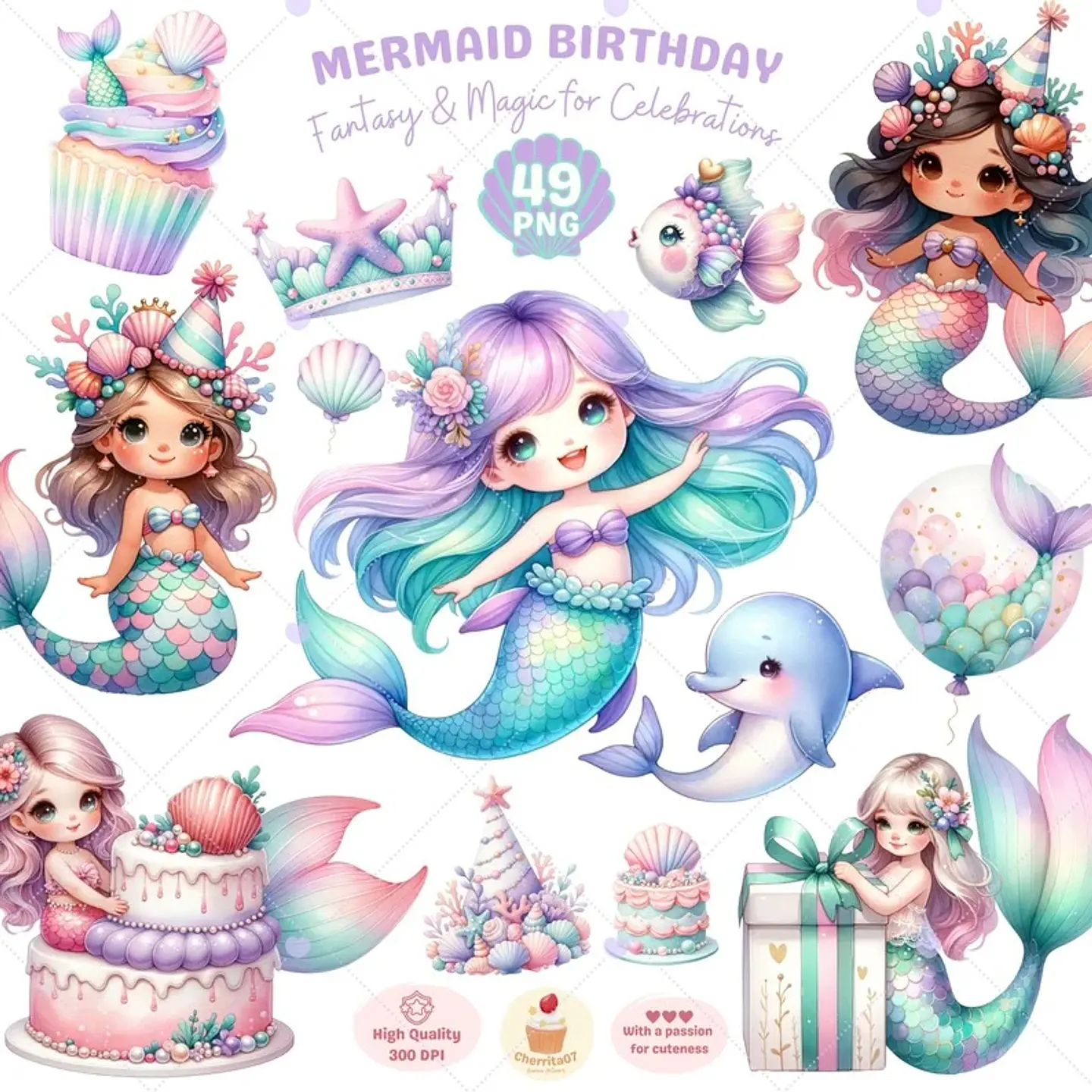 Kit Digital Sereia Candy 1