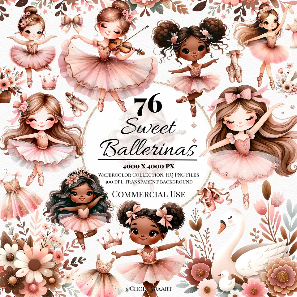 Kit Digital Bailarinas Aquarela 1