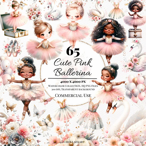 Kit Digital Bailarina Aquarela