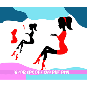 Arquivo Topo de Bolo Mulher Sentada