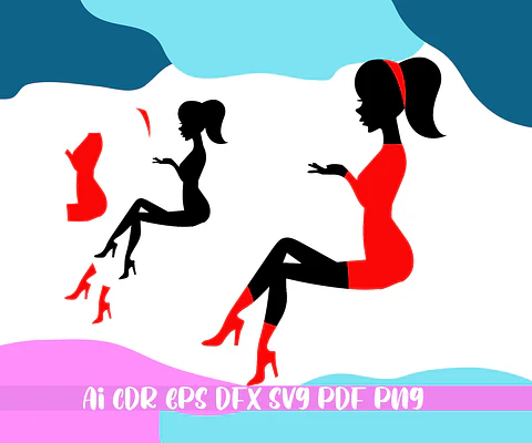 Arquivo Topo de Bolo Mulher Sentada