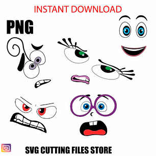 Arquivo Rostos Divertidamente - EM PNG