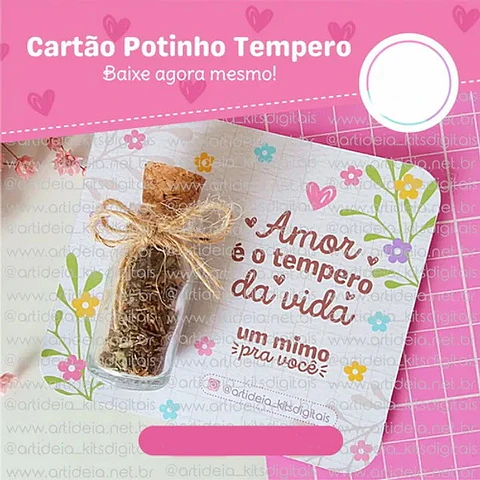 Arquivo de Corte Card Potinho de Tempero