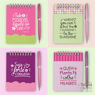 Arquivo Bloquinho A6 - wire-o espiral - 10,5 x 14,8cm - Inspirações