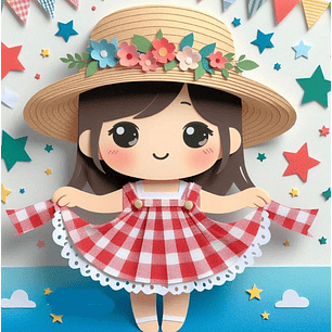 Arquivo Topo de Bolo Menina Vestido - EM CAMADAS