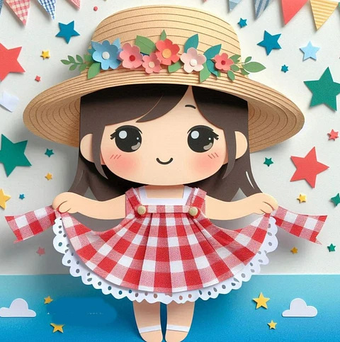 Arquivo Topo de Bolo Menina Vestido - EM CAMADAS