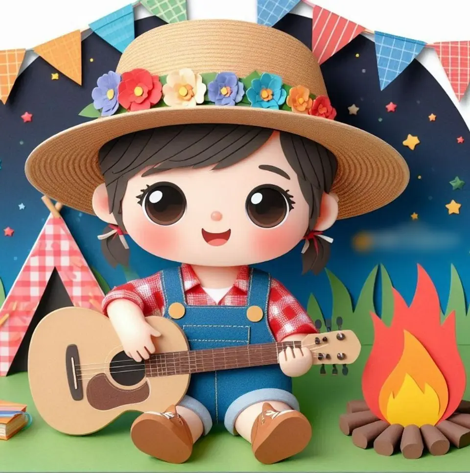 Arquivo Topo de Bolo Menino e Menina Tocando Violão - EM CAMADAS 1