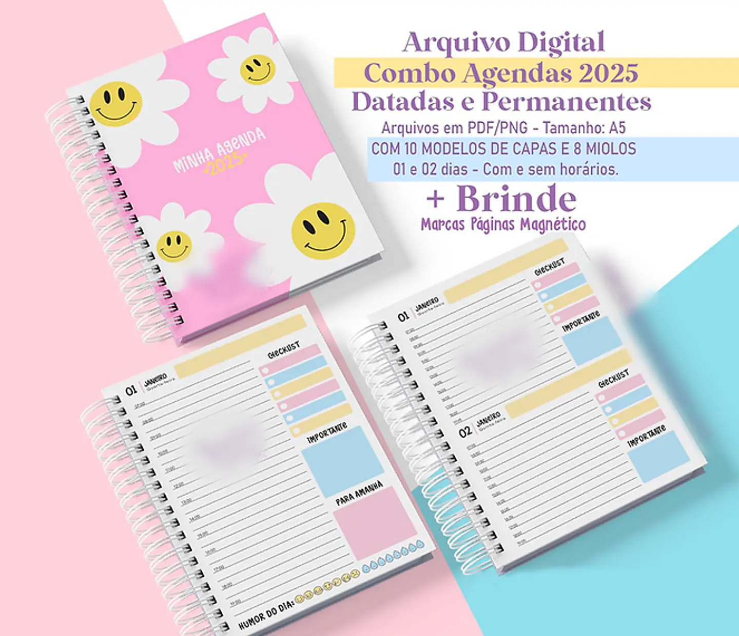 Arquivo Combo Agendas 2025 e Permanentes Coleção Smiles 1
