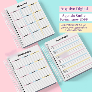 Arquivo Combo Agendas 2025 e Permanentes Coleção Smiles