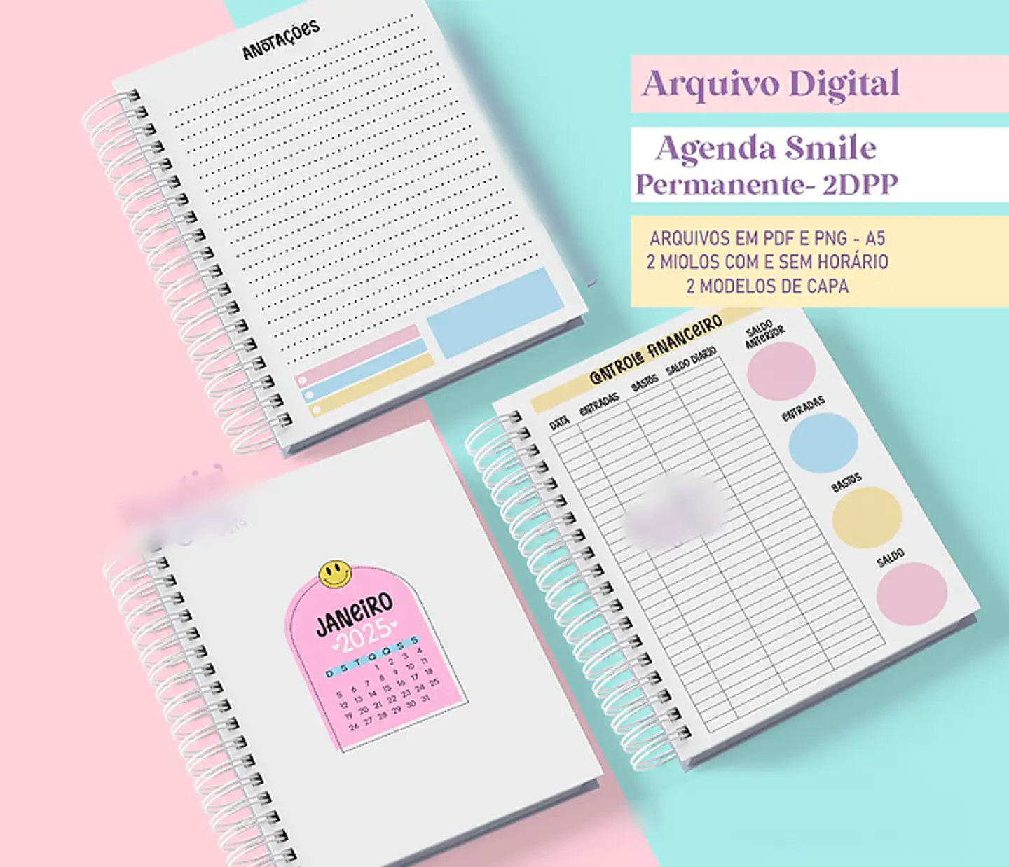 Arquivo Combo Agendas 2025 e Permanentes Coleção Smiles 3