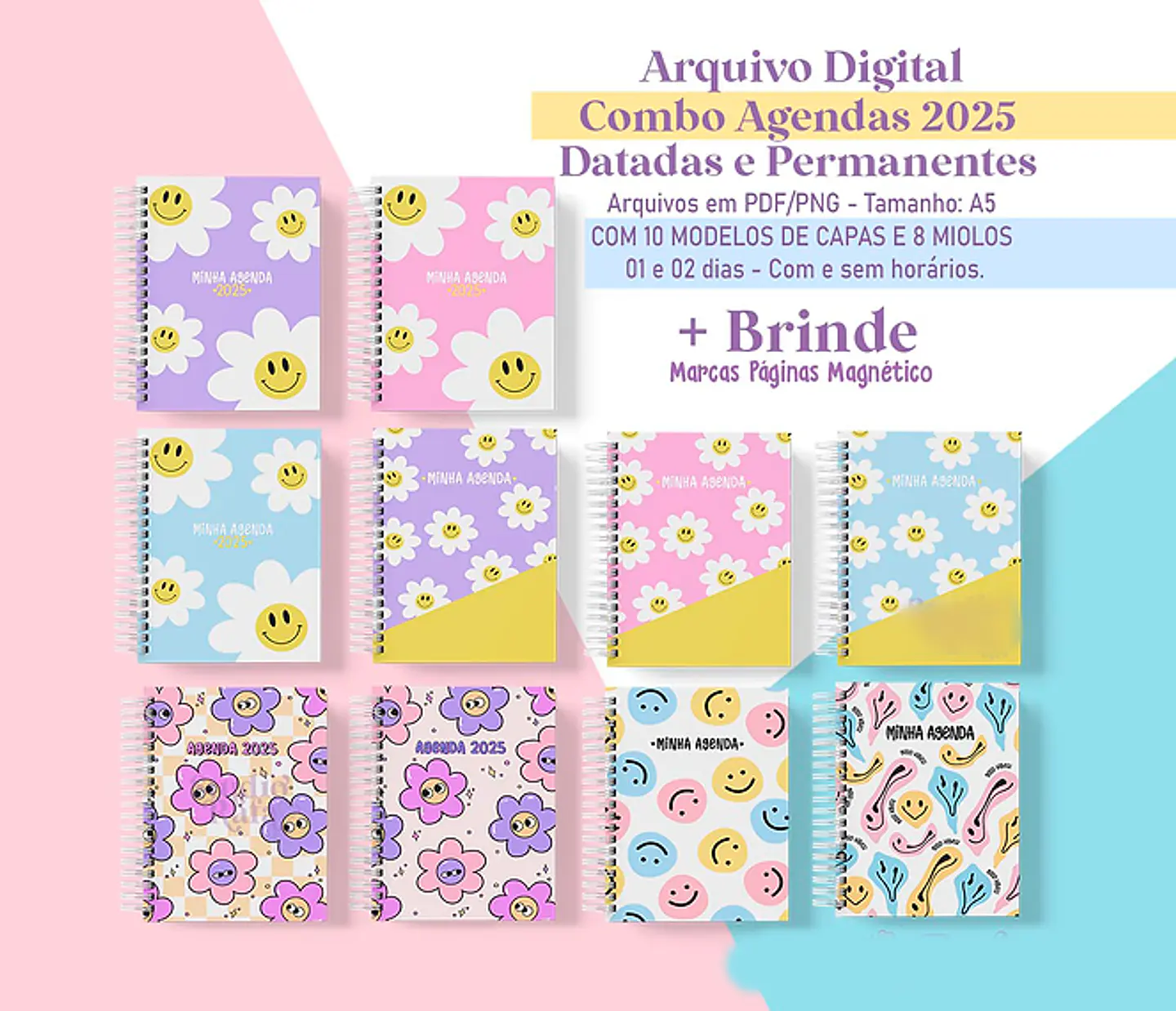 Arquivo Combo Agendas 2025 e Permanentes Coleção Smiles 5
