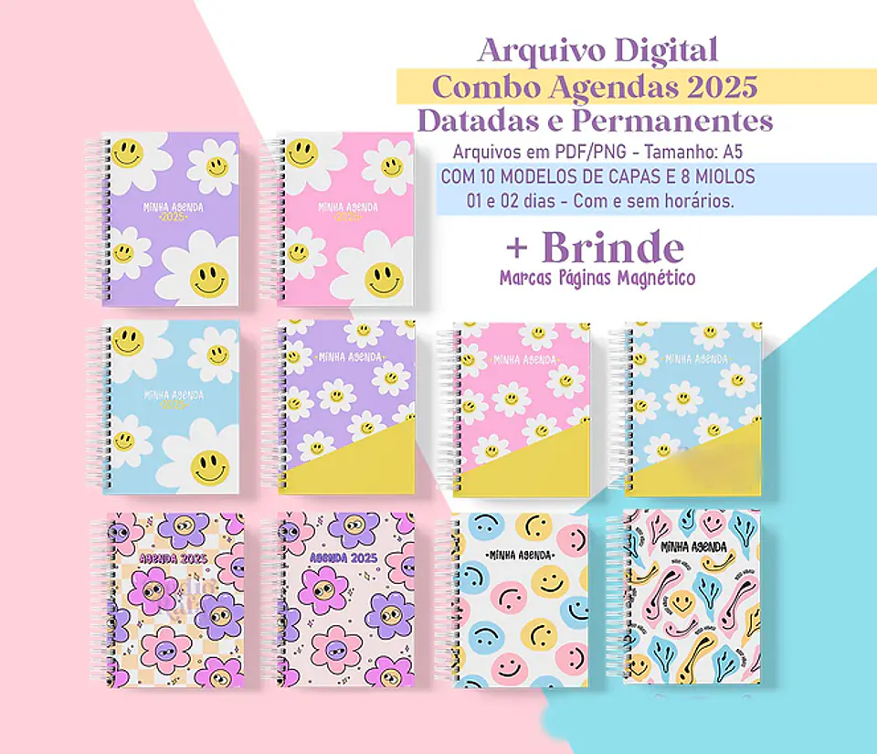 Arquivo Combo Agendas 2025 e Permanentes Coleção Smiles 5