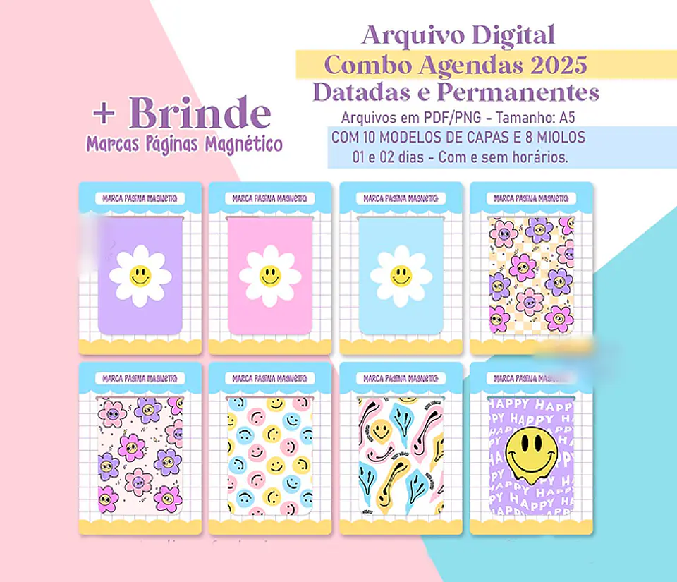 Arquivo Combo Agendas 2025 e Permanentes Coleção Smiles 6
