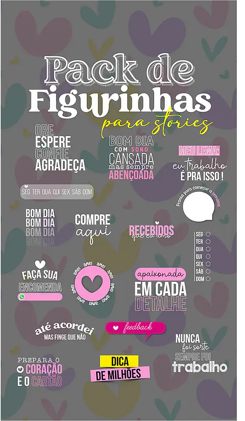 Kit Digital Pack de Figurinhas para Stories