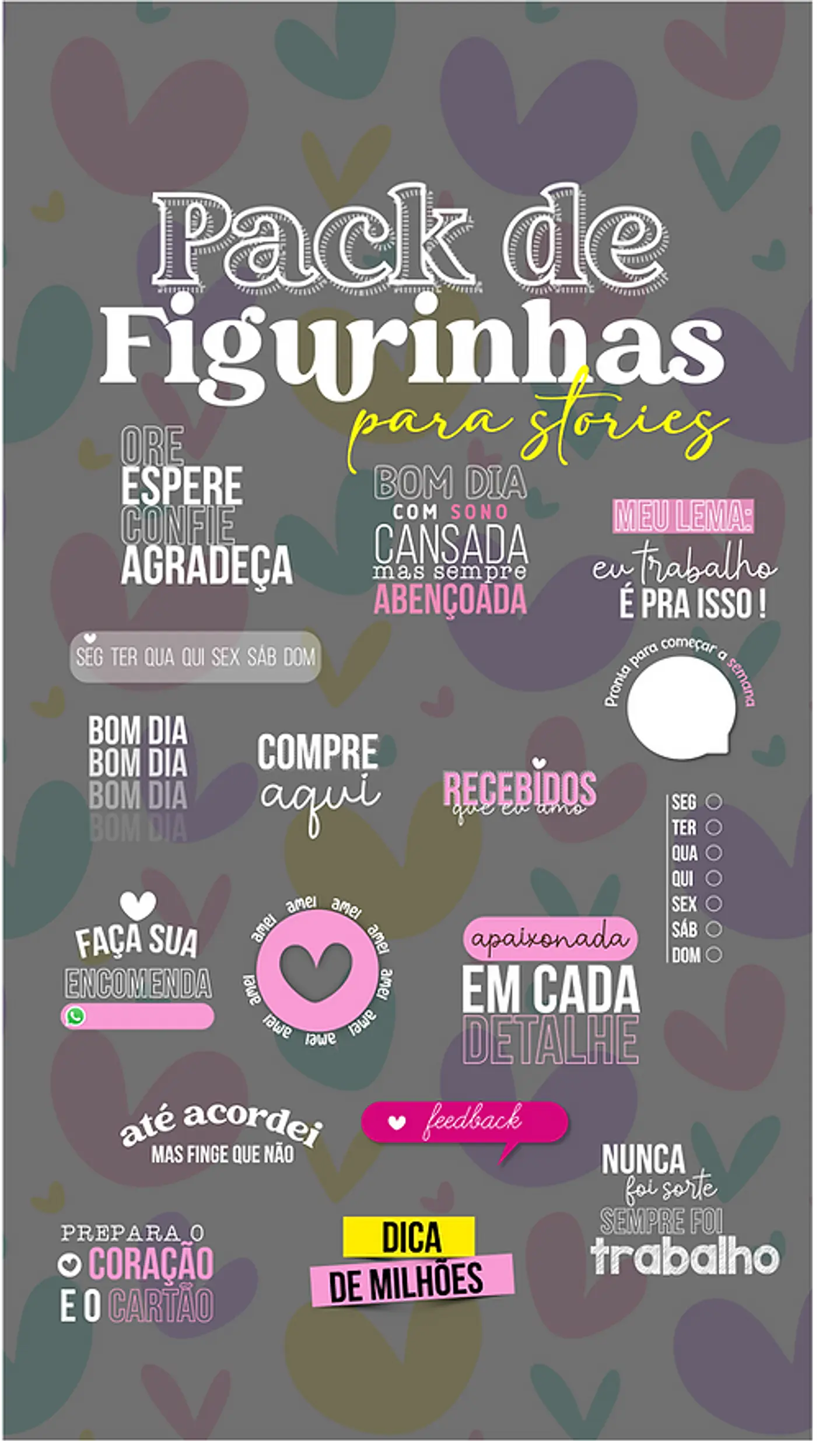 Kit Digital Pack de Figurinhas para Stories 1