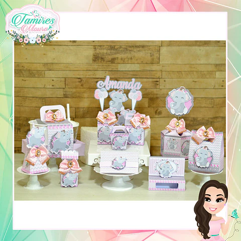 Arquivo de Corte Elefantinho Rosa