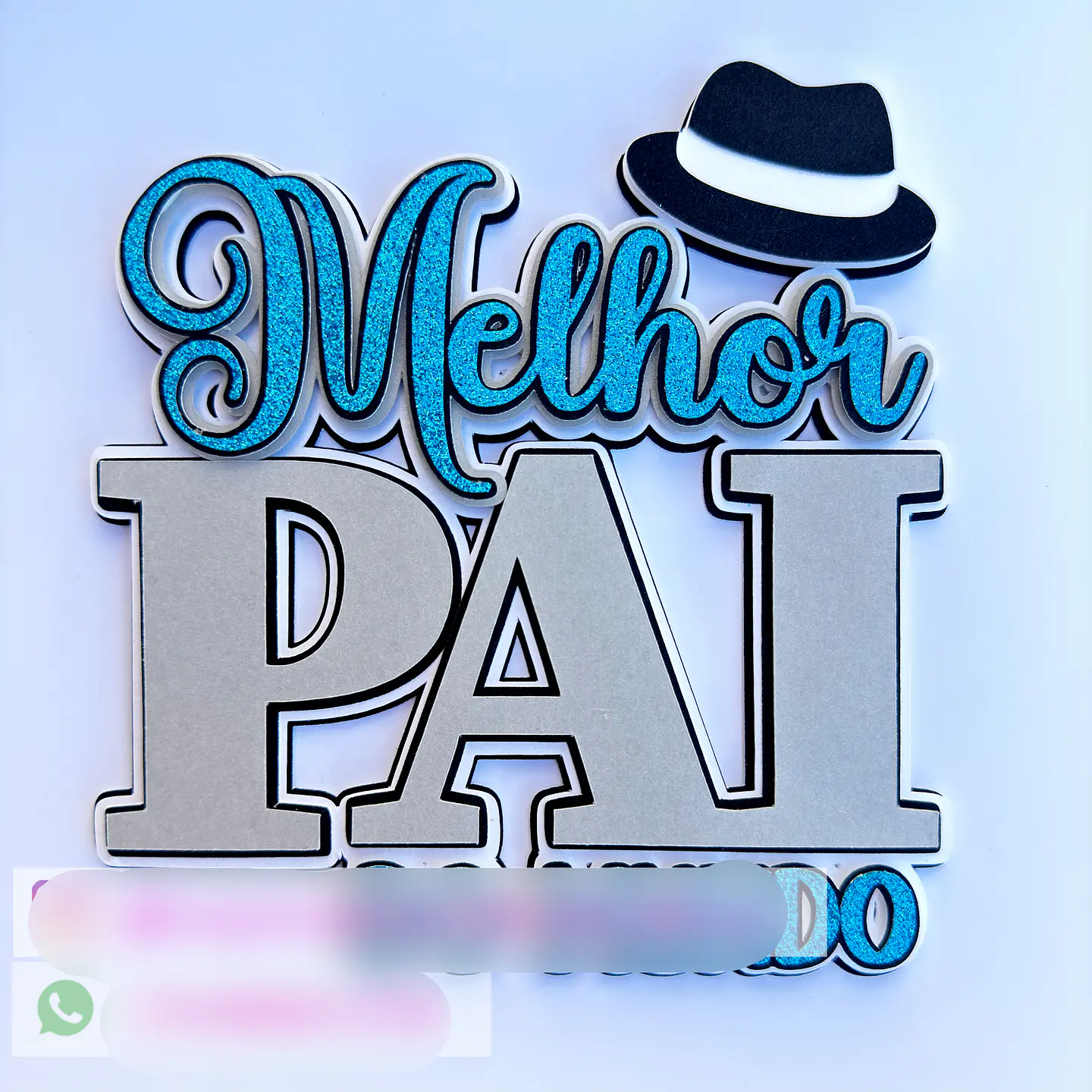 Arquivo Topo de Bolo Dia dos Pais - Melhor Pai Chapeu 1