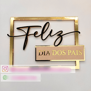 Arquivo Topo de Bolo Dia dos Pais - Retangular