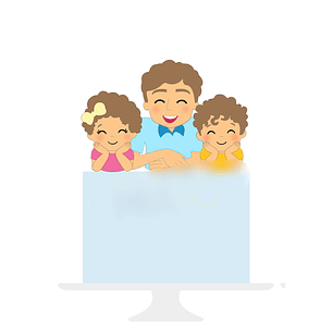 Arquivo Topo de Bolo Dia dos Pais -  Pai e Filhos - EM CAMADAS