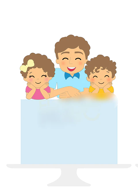 Arquivo Topo de Bolo Dia dos Pais -  Pai e Filhos - EM CAMADAS