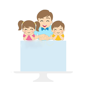 Arquivo Topo de Bolo Dia dos Pais -  Pai e Filhos - EM CAMADAS