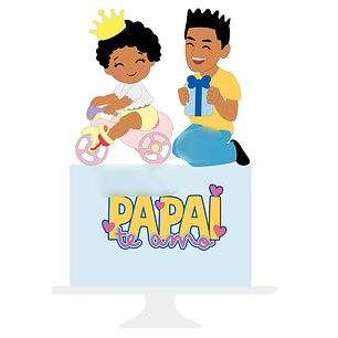 Arquivo Topo de Bolo Dia dos Pais - Papai e Bebê Motinha - EM CAMADAS