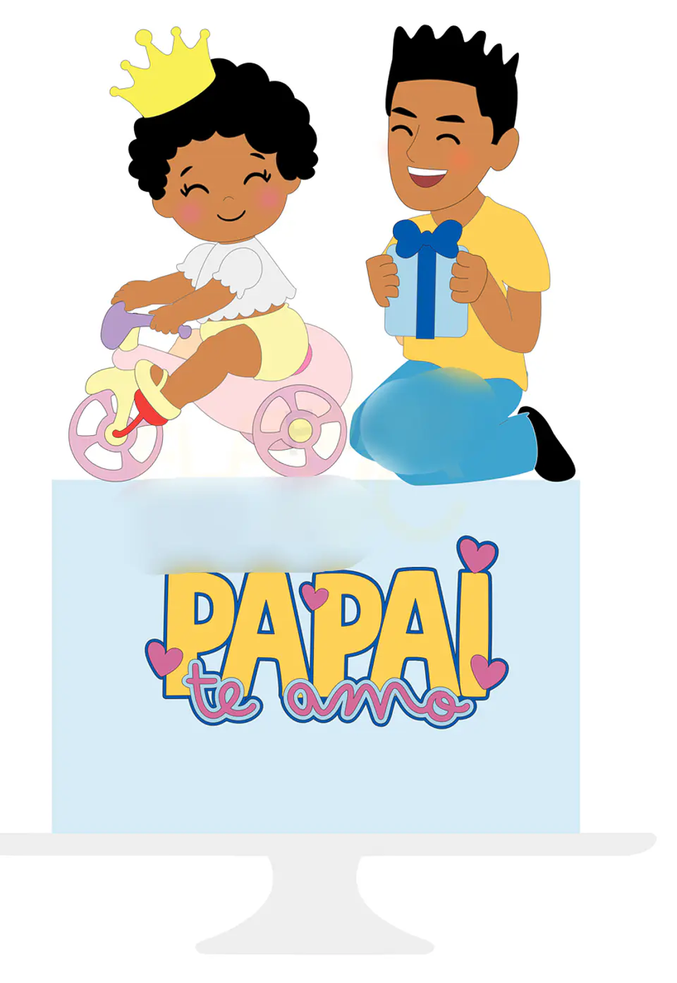 Arquivo Topo de Bolo Dia dos Pais - Papai e Bebê Motinha - EM CAMADAS 1