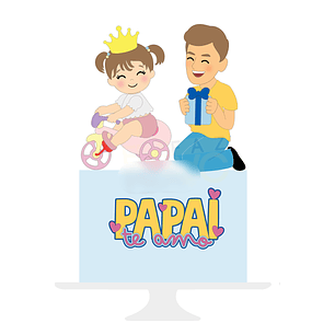 Arquivo Topo de Bolo Dia dos Pais - Papai e Bebê Motinha - EM CAMADAS