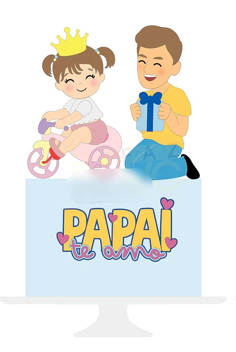Arquivo Topo de Bolo Dia dos Pais - Papai e Bebê Motinha - EM CAMADAS