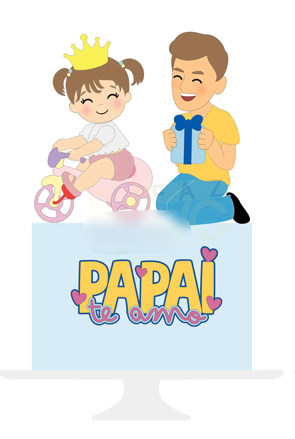 Arquivo Topo de Bolo Dia dos Pais - Papai e Bebê Motinha - EM CAMADAS 1