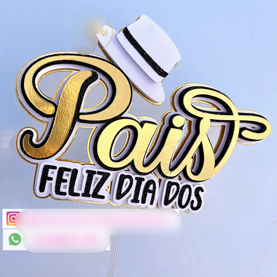Arquivo Topo de Bolo Dia dos Pais Chapeu - EM CAMADAS 1