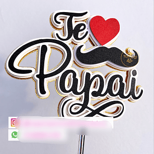 Arquivo Topo de Bolo Dia dos Pais Bigode - EM CAMADAS