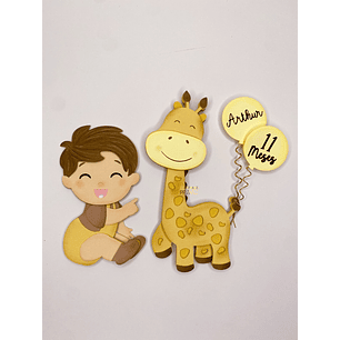 Arquivo Topo de Bolo Girafinha e Bebê - EM CAMADAS