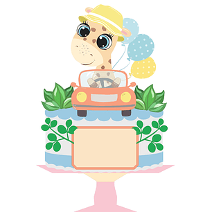 Arquivo Topo de Bolo Girafinha no Carro - EM CAMADAS