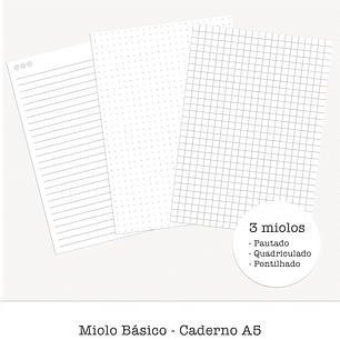 Arquivo Miolos Básicos Caderno A5 - 3 MODELOS